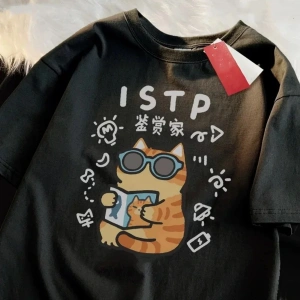 Siyah MBTI Yaz ve Bahar ler Eğlenceli Kedi Nefes Yumuşak Serin