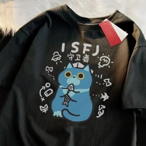 Siyah MBTI Yaz ve Bahar ler Eğlenceli Kedi Nefes Yumuşak Serin