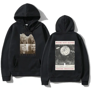 Siyah Moda rahat Hoodies Phoebe bripocket Indie halk Unisex Hoody ile boy yönlü y