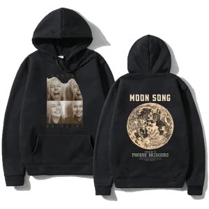 Siyah Moda rahat Hoodies Phoebe bripocket Indie halk Unisex Hoody ile boy yönlü y