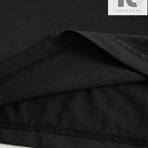 Siyah Örme Ejderha Desenli Yuvarlak Yaka Bol Tişört