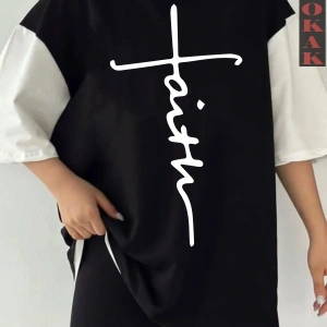 Siyah Oversize Baskılı Unisex Tshirt