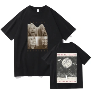 Siyah Phoebe Bridgers Saf lu Ay Şarkısı Grafik Tees Y2K Yuvarlak Boyun Emo Halk R
