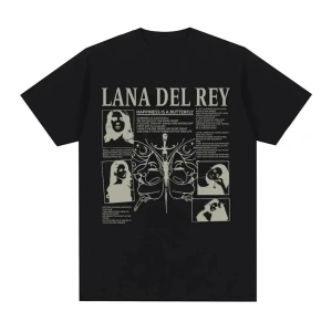 Siyah Şarkıcı Lana Del Rey Baskı Hip Hop leri Streetwear Harajuku kı