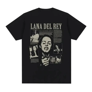 Siyah Şarkıcı Lana Del Rey Baskı Hip Hop leri Streetwear Harajuku kı