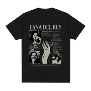 Siyah Şarkıcı Lana Del Rey Baskı Hip Hop leri Streetwear Harajuku kı