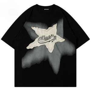 Siyah Shooting Star Trail T-shirt Et1987