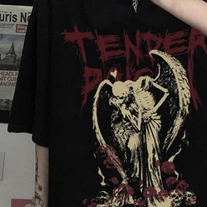 Siyah Tender Skeleton Angel Couple T-shirt Rbts410229