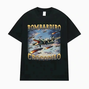 Siyah Tralalero Tralala Komik Köpekbalığı Meme Hediyeler Gotik Vintage T-s