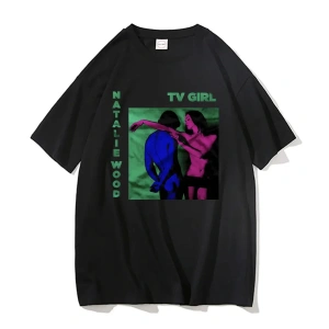 Siyah TV Tshirt Unisex Fransız Çıkış Albümü Hediye Indie Müzik Fan Tee Severler Rock Ba