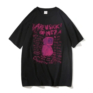 Siyah TV Tshirt Unisex Fransız Çıkış Albümü Hediye Indie Müzik Fan Tee Severler Rock Ba