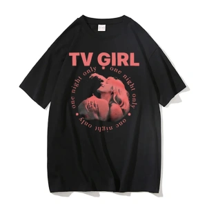 Siyah TV Tshirt Unisex Fransız Çıkış Albümü Hediye Indie Müzik Fan Tee Severler Rock Ba