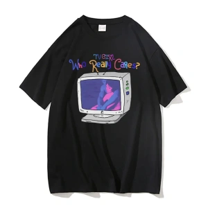 Siyah TV Tshirt Unisex Fransız Çıkış Albümü Hediye Indie Müzik Fan Tee Severler Rock Ba