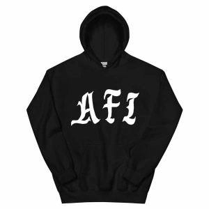 Siyah Unisex A Fire Inside Siyah Hoodie Yüzleri Fildişi AFI Grafik Moda Kapşonlu