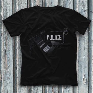 Siyah Unisex Tişört Police T-shirt 9815QTF