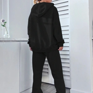 Siyah Usa Dijital Baskılı Kışlık UNİSEX Eşofman Takımı