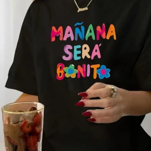 Siyah Yumuşak Vintage Baskı Yuvarlak Yaka T Her Mevsim Üst Tee Graf