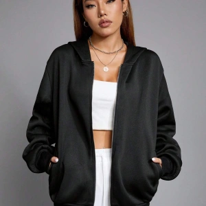 Skeleton & Letter Graphic Zip Up Hoodie Siyah