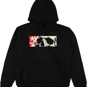 Skull Head Siyah Oversize Kapüşonlu Sweatshirt