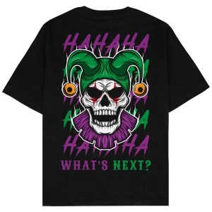 Skull Joker Siyah Oversize Unisex T-shirt