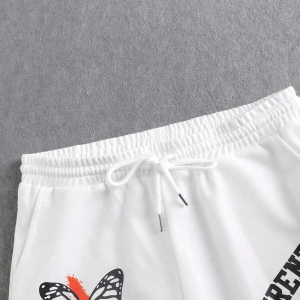 Skull  Letter Graphic Drawstring Waist Eşofman Altı