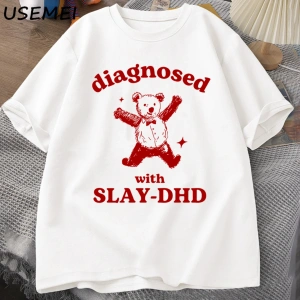 Slay ile teşhis-DHD komik Panda ayı T Shirt zihinsel sağlık karikatür Tee erkek giysileri pam 3045