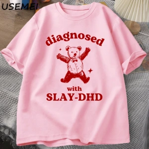 Slay ile teşhis-DHD komik Panda ayı T Shirt zihinsel sağlık karikatür Tee erkek giysileri pam 3045