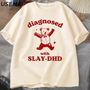 Slay ile teşhis-DHD komik Panda ayı T Shirt zihinsel sağlık karikatür Tee erkek giysileri pam 3045