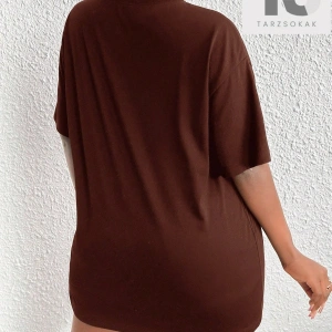 Slayr İfade Baskılı Düşük Omuzlu Tişört