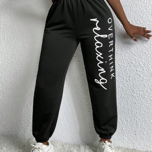 Slayr Letter Graphic Elastic Waist 4 Mevsim Eşofman