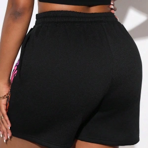 Slayr Slogan Graphic Elastic Waist Şort