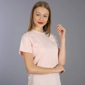Slim Fit Yuvarlak Yaka Basic T-shirt Toz Pembe