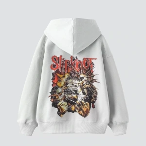 Slipknot Sırt Baskılı Beyaz Oversize Unisex