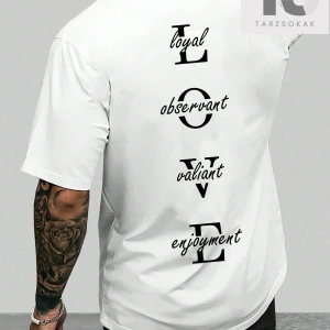 Slogan Baskılı Kısa Kollu Erkek Tişört