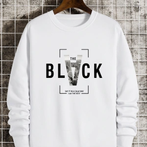 Slogan & Building Print Pullover Beyaz
