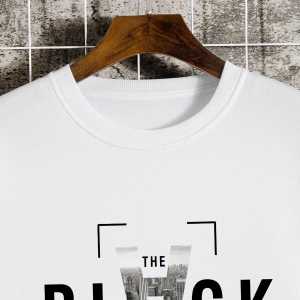 Slogan & Building Print Pullover Beyaz