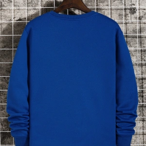 Slogan & Building Print Pullover Sweatshirt MAVİRENK