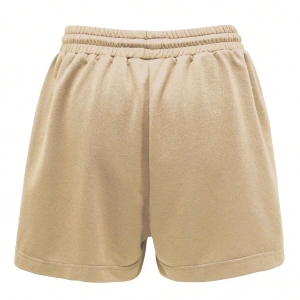 Slogan & Butterfly Graphic Drawstring Waist Şort