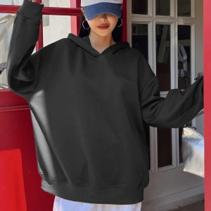 Slogan Grafikli Damla Omuzlu Kapüşonlu Üst Gri