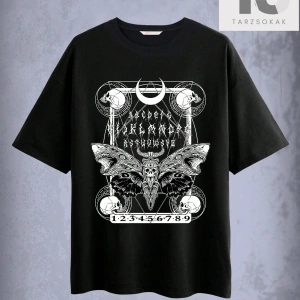 Slogan Grafikli Düşük Omuz Oversize Tişört