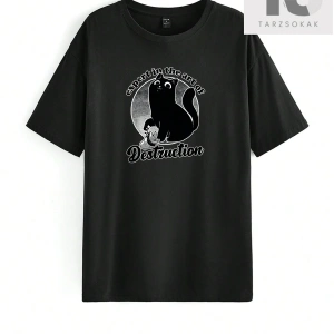 Slogan Grafikli Düşük Omuzlu Tişört