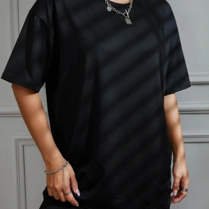 Slogan Grafikli Düşük Omuzlu Tişört