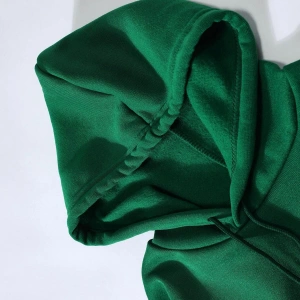 Slogan Grafikli Kanguru Cepli Kapüşonlu Üst Yeşil