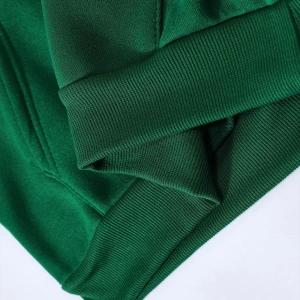 Slogan Grafikli Kanguru Cepli Kapüşonlu Üst Yeşil