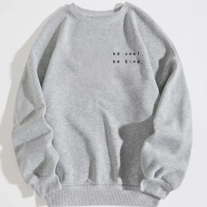 Slogan Grafikli Sweat Gri