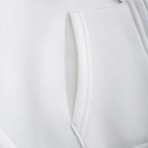 Slogan Graphic Drawstring Lined Kangaroo Pocket Hoodie Beyaz