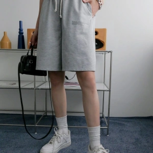 Slogan Graphic Slant Pocket Track Şort