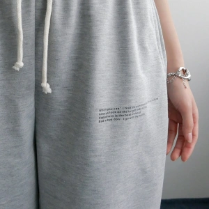 Slogan Graphic Slant Pocket Track Şort