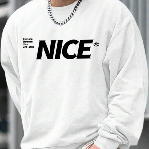 Slogan Graphic Sweatshirt Beyaz