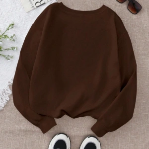 Slogan Graphic Thermal Lined Sweatshirt